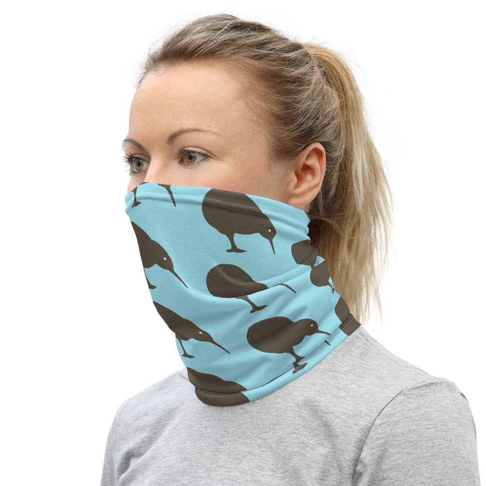 NZ Kiwi brown Light Blue - Neck Gaiter