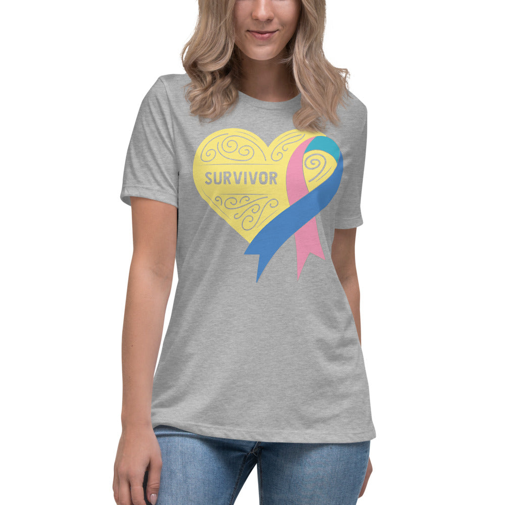 Survivor Cream Thyroid Cancer -- Womens Relaxed T Shirt