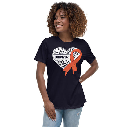 Survivor White Kidney Cancer -- Womens Relaxed T Shirt