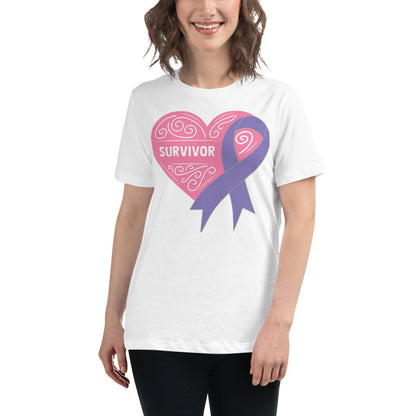 Survivor Pink Hodgkin Lymphoma Cancer -- Womens Relaxed T Shirt