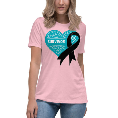 Survivor Teal Skin Cancer -- Womens Relaxed T Shirt