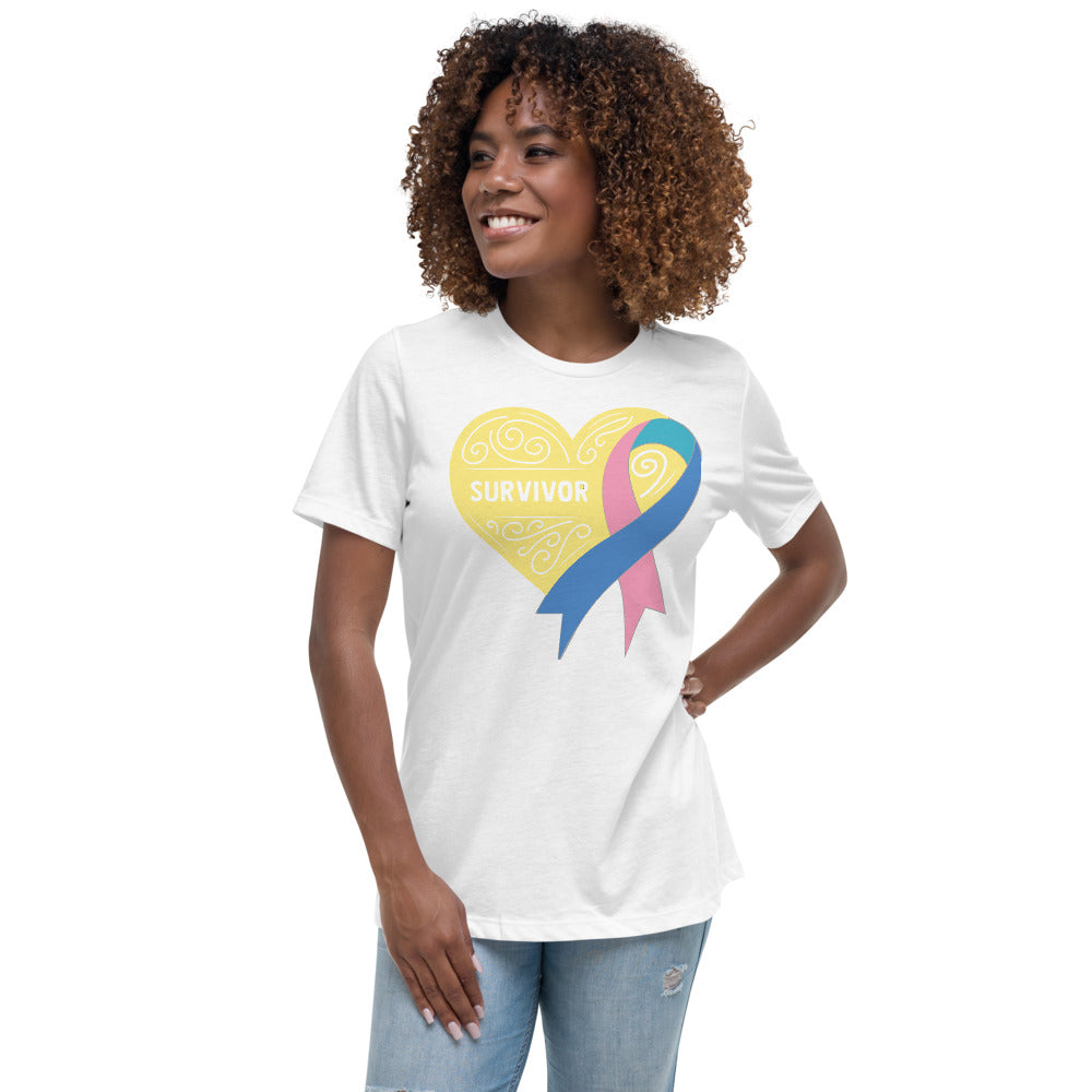 Survivor Cream Thyroid Cancer -- Womens Relaxed T Shirt