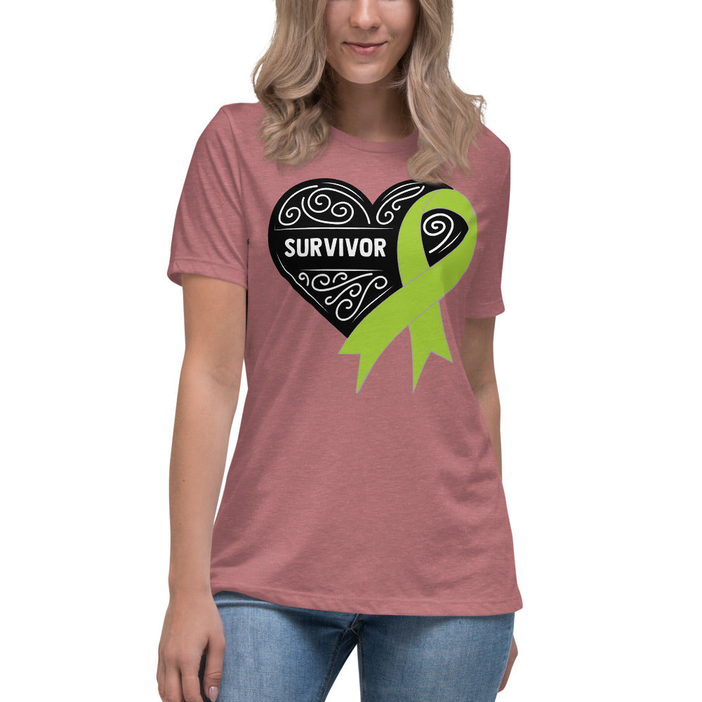 Survivor Black Non Hodgkin Lymphoma Cancer -- Womens Relaxed T Shirt