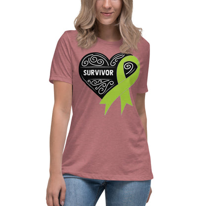 Survivor Black Non Hodgkin Lymphoma Cancer -- Womens Relaxed T Shirt