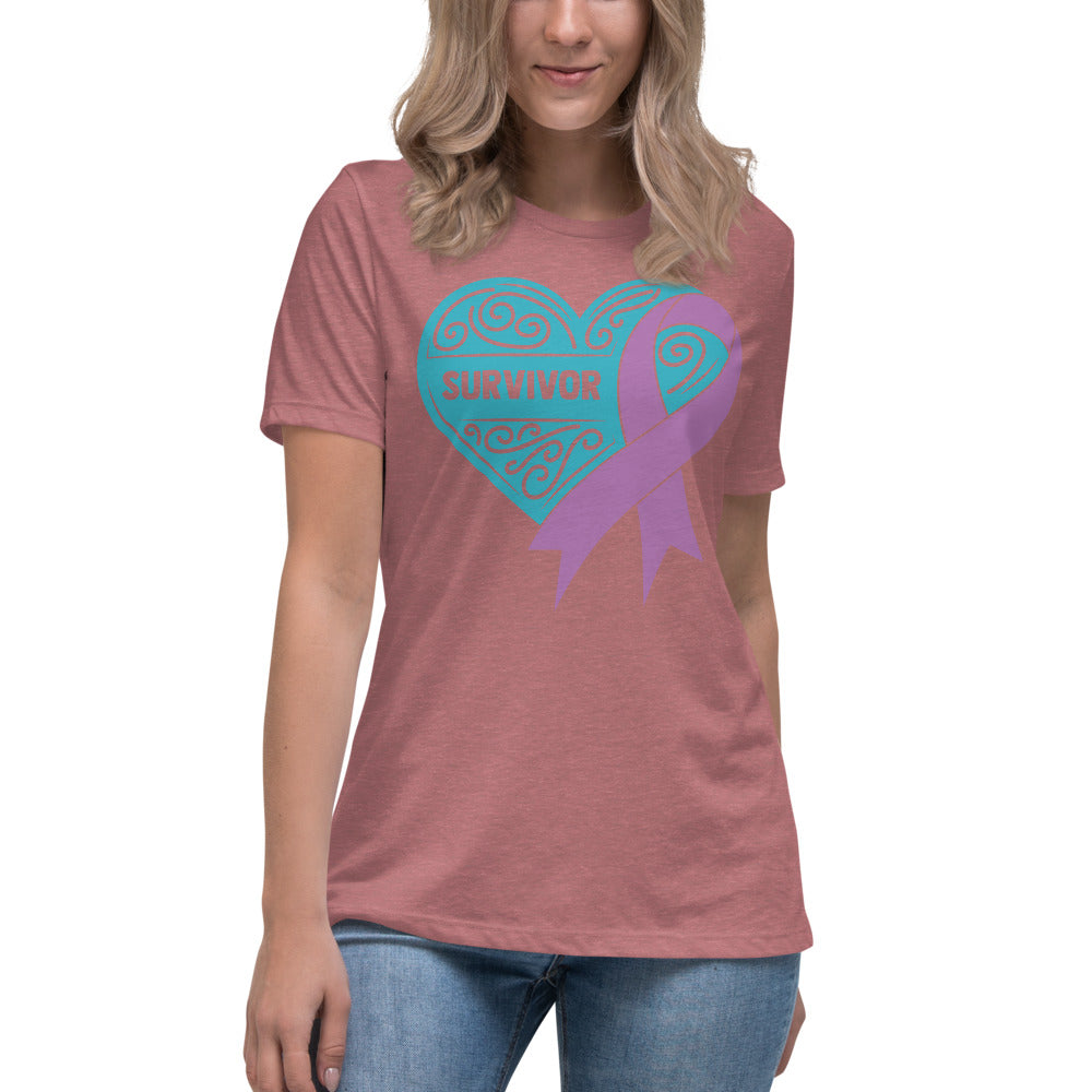 Survivor Teal Pancreatic Cancer -- Womens Relaxed T Shirt