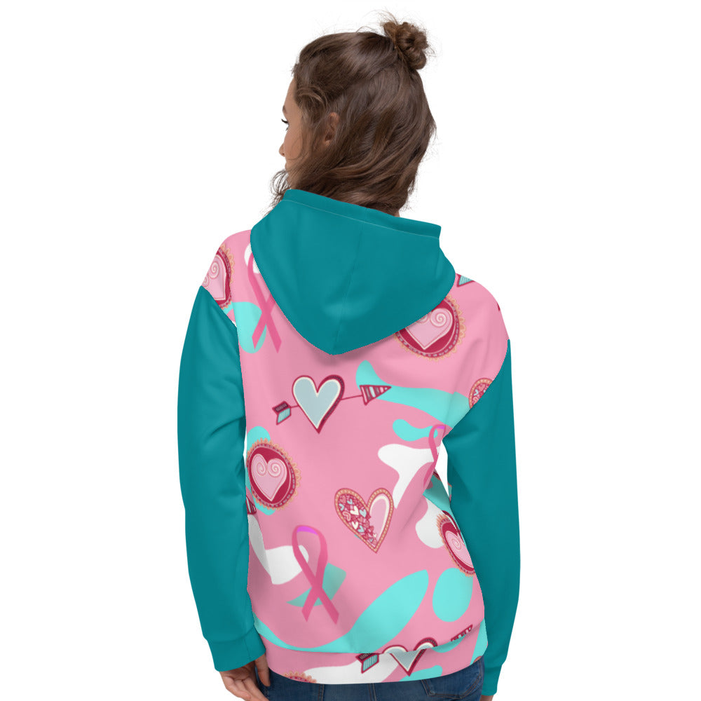 Camouflage Breast Cancer Ribbon - Unisex Hoodie