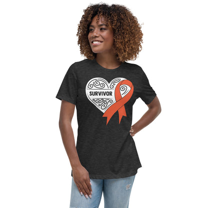 Survivor White Kidney Cancer -- Womens Relaxed T Shirt