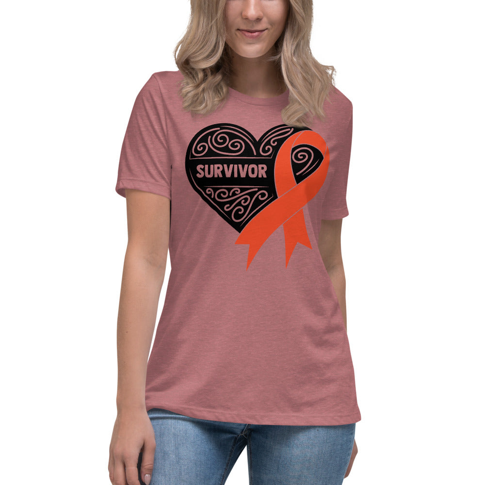 Survivor Black Leukemia Cancer -- Womens Relaxed T Shirt