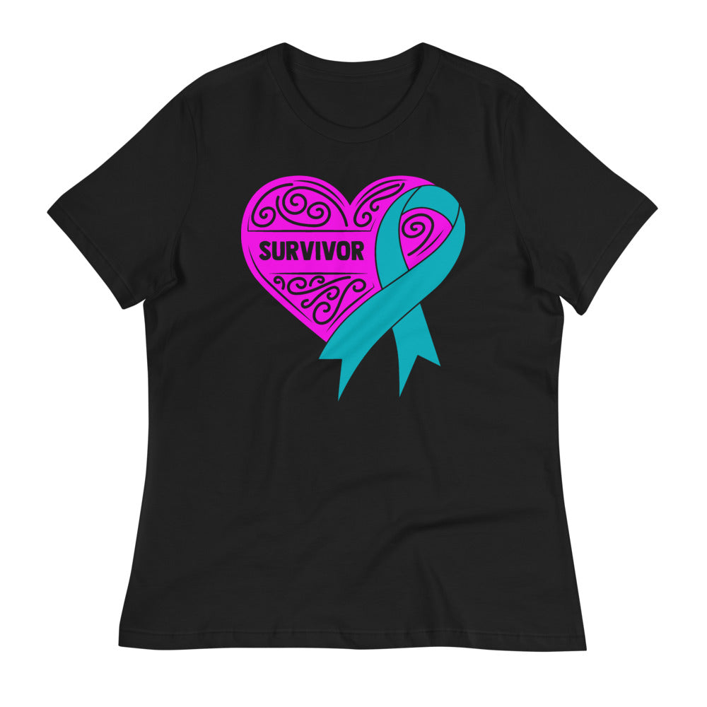 Survivor Pink Ovarian Cancer -- Womens Relaxed T Shirt