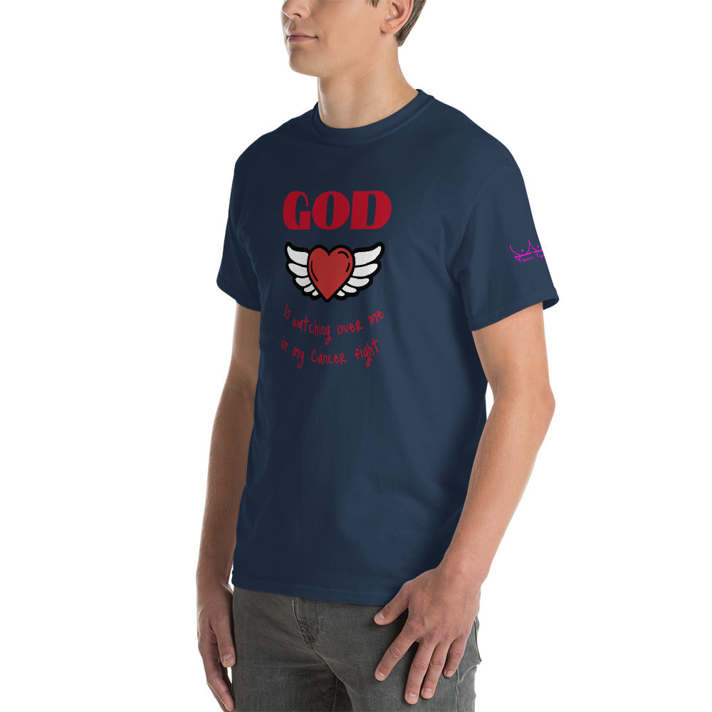 God is watching over my cancer fight - Short Sleeve T-Shirt