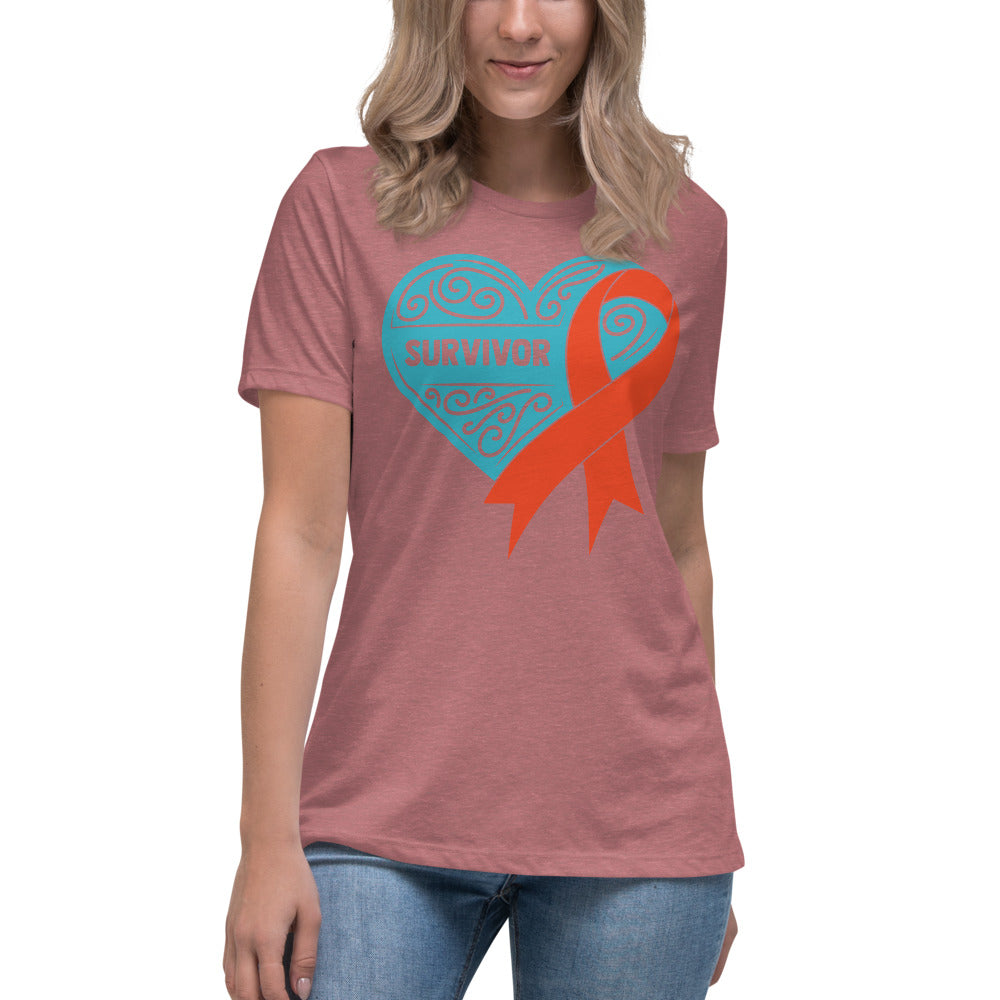 Survivor Teal Leukemia Cancer -- Womens Relaxed T Shirt