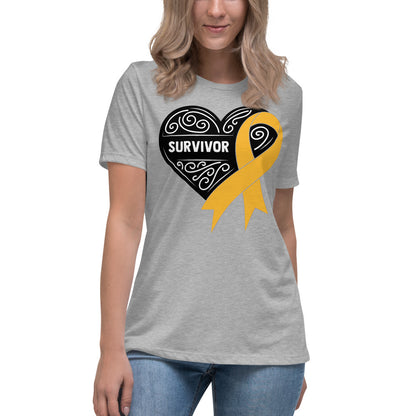 Survivor Black Appendix Cancer -- Womens Relaxed T Shirt