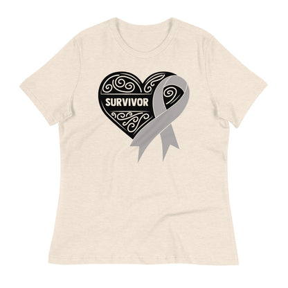 Survivor Black Brain Cancer -- Womens Relaxed T Shirt