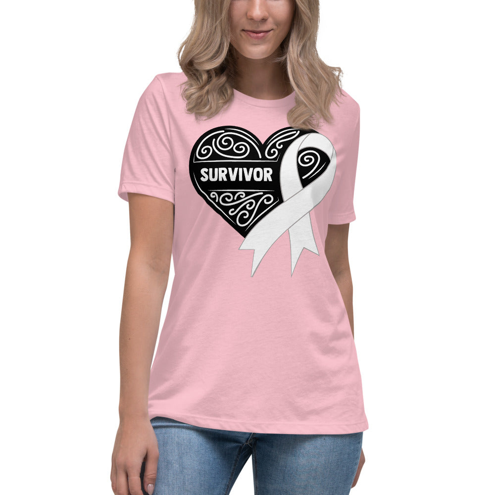 Survivor Black Breast Cancer -- Womens Relaxed T Shirt