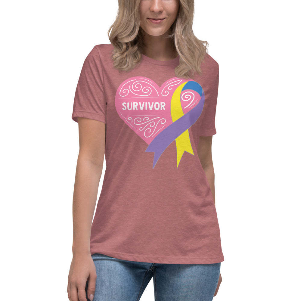 Survivor Pink Bladder Cancer -- Womens Relaxed T Shirt