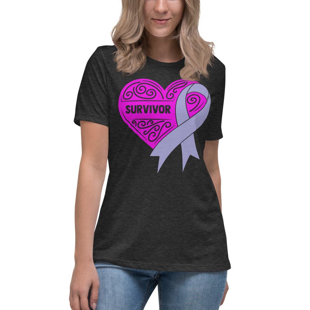 Survivor Pink Stomach Cancer -- Womens Relaxed T Shirt