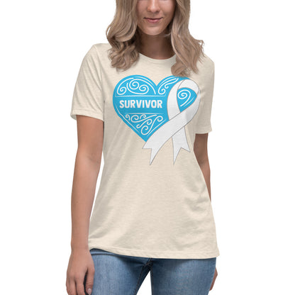 Survivor Blue Lung Cancer -- Womens Relaxed T Shirt