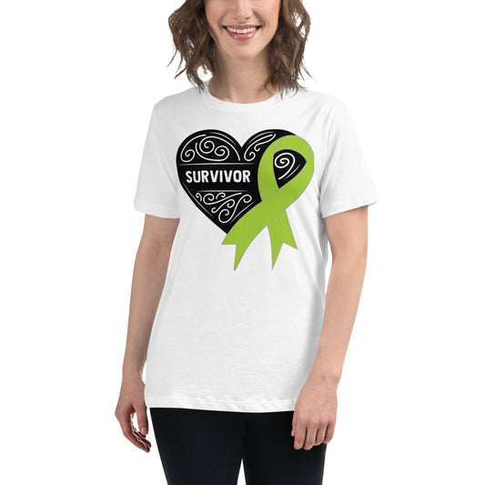 Survivor Black Non Hodgkin Lymphoma Cancer -- Womens Relaxed T Shirt