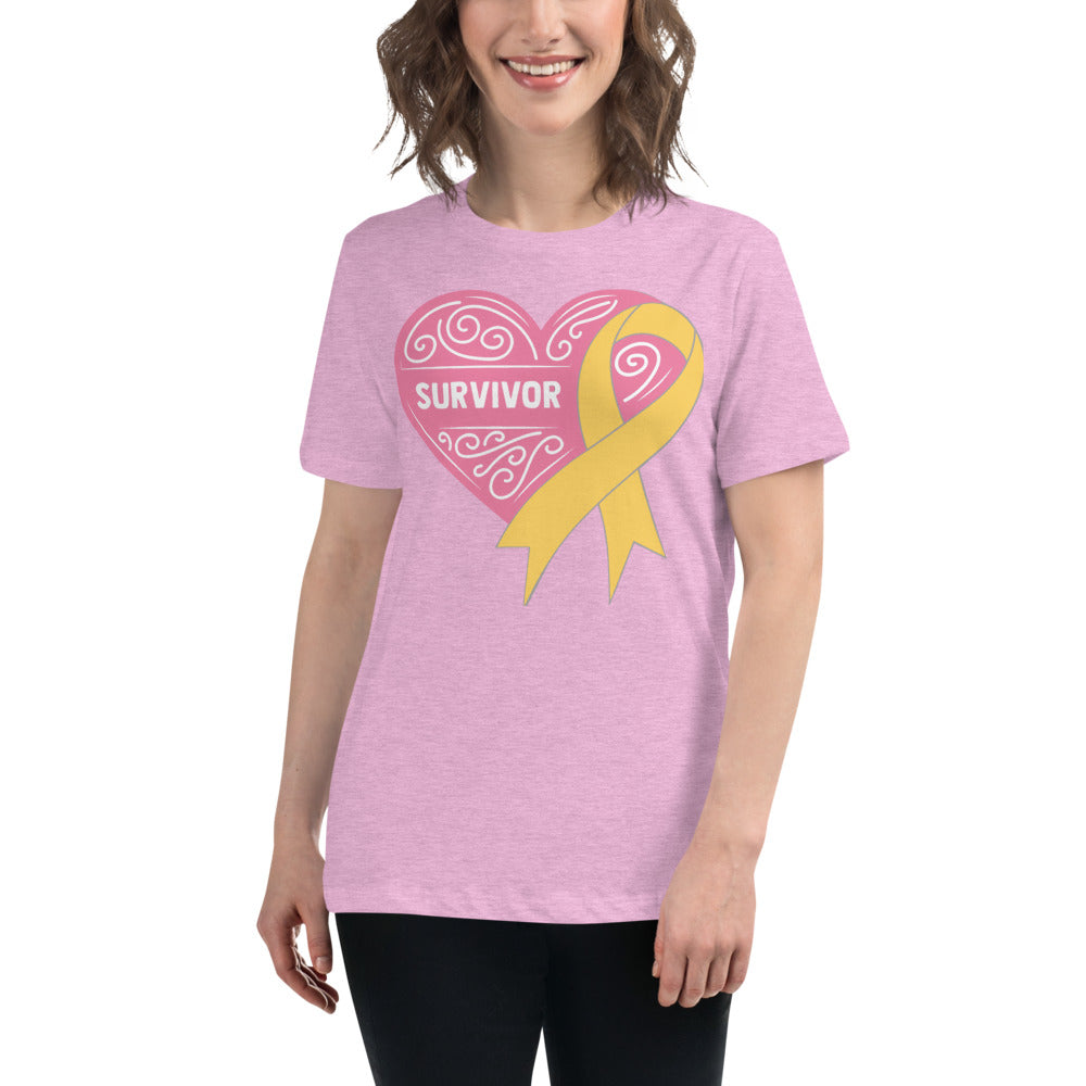 Survivor Pink Childhood Cancer -- Womens Relaxed T Shirt