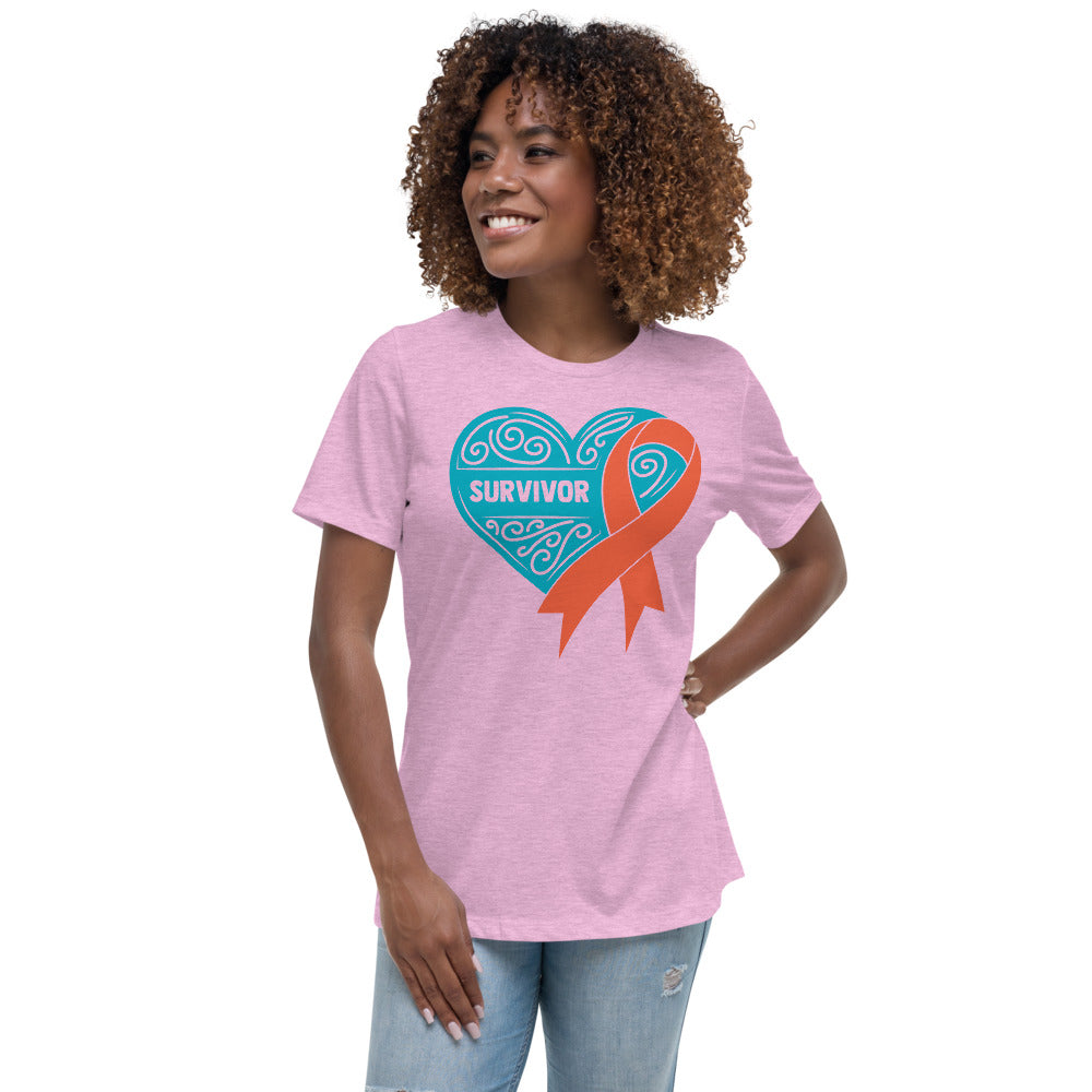 Survivor Teal Kidney Cancer -- Womens Relaxed T Shirt