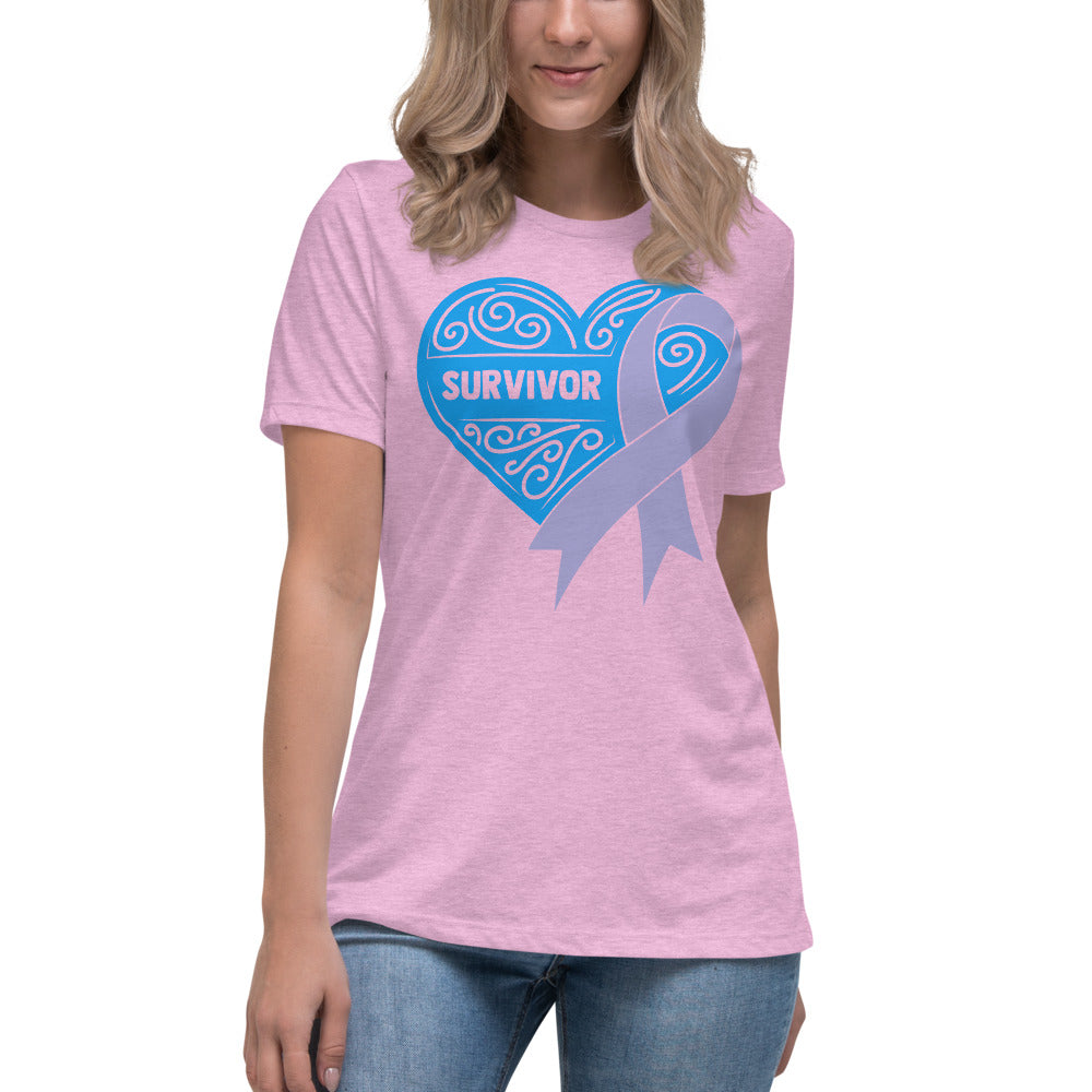 Survivor Blue Stomach Cancer -- Womens Relaxed T Shirt