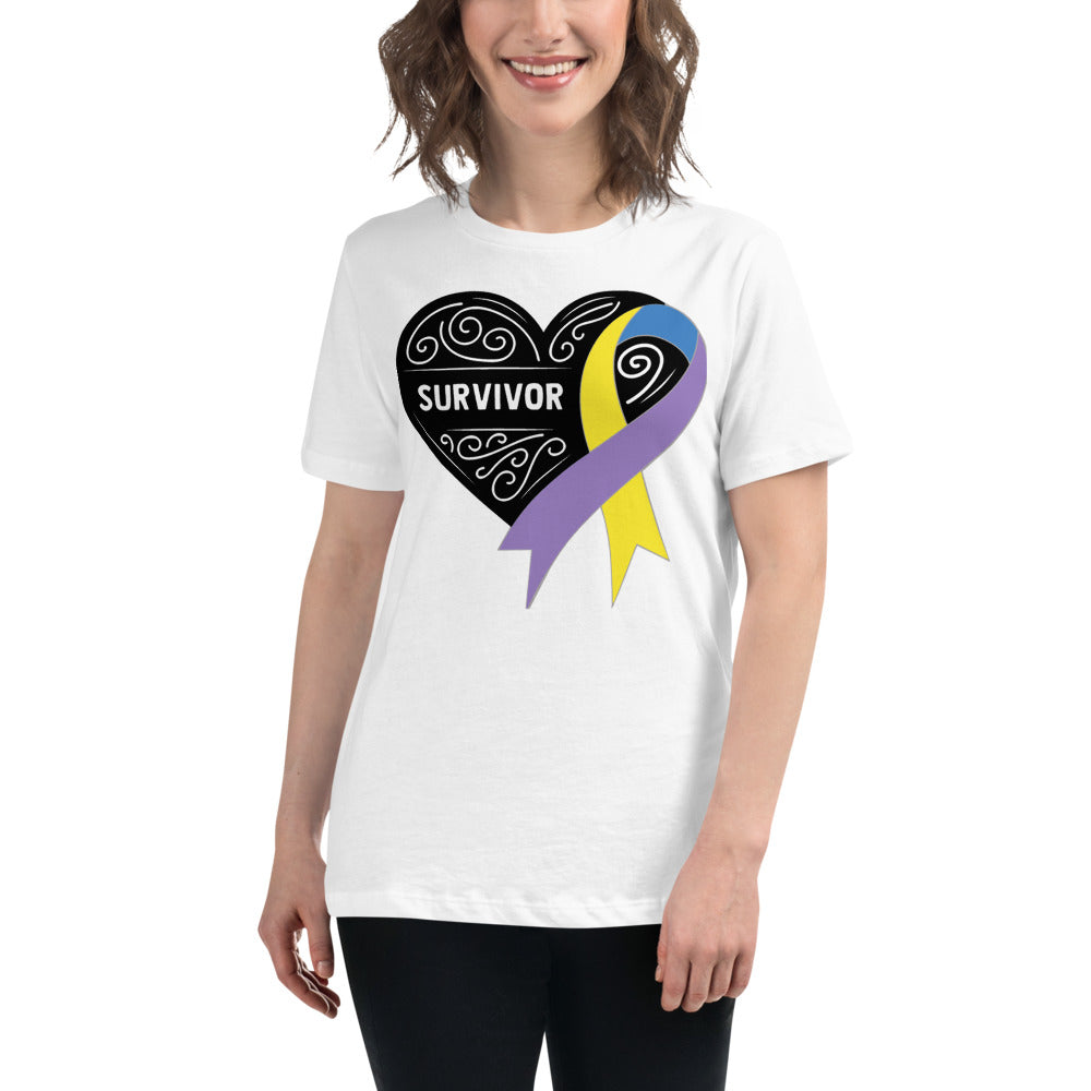 Survivor Black Bladder Cancer -- Womens Relaxed T Shirt