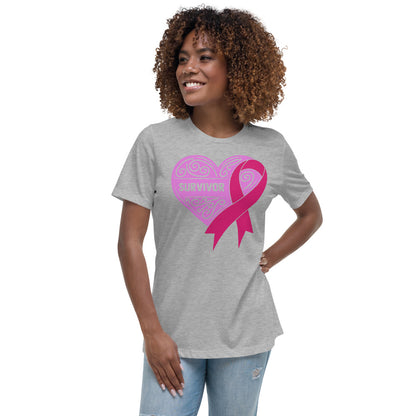 Survivor Pink Breast Cancer -- Womens Relaxed T Shirt