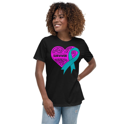 Survivor Pink Ovarian Cancer -- Womens Relaxed T Shirt