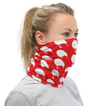 NZ Kiwi white Red - Neck Gaiter