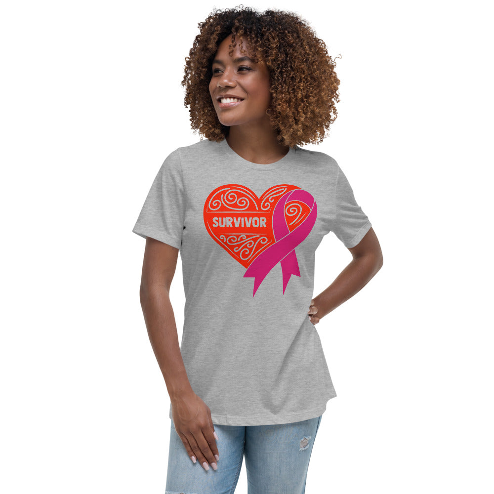 Survivor Red Breast Cancer -- Womens Relaxed T Shirt