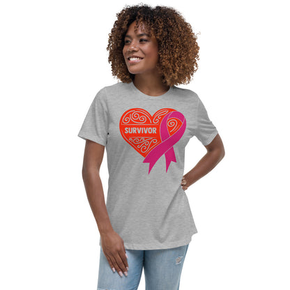 Survivor Red Breast Cancer -- Womens Relaxed T Shirt