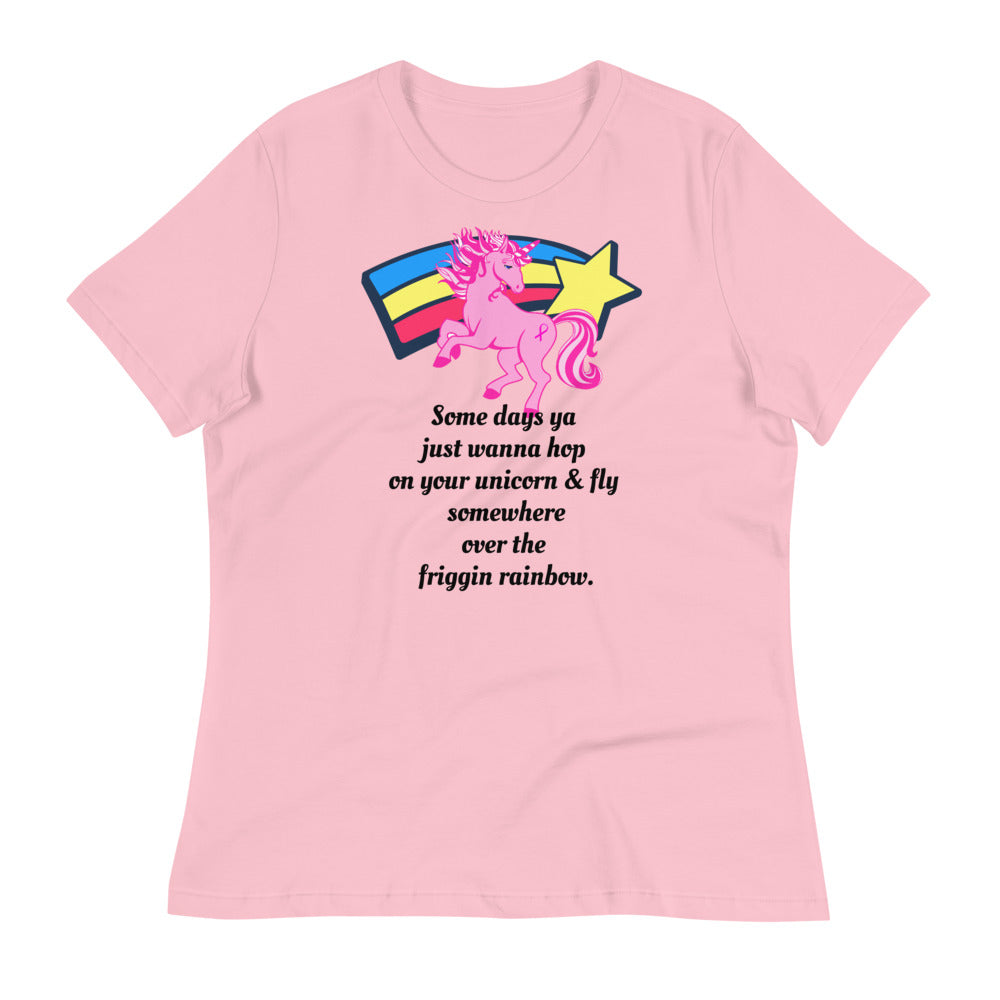 Unicorn Rainbow -- Womens Relaxed T Shirt