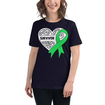 Survivor White Lymphoma Cancer -- Womens Relaxed T Shirt