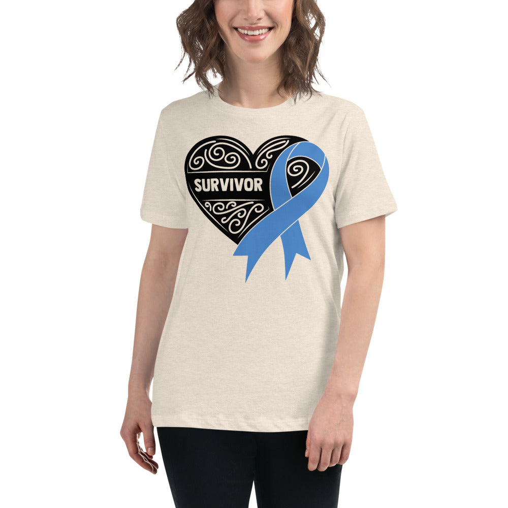 Survivor Black Colon Cancer -- Womens Relaxed T Shirt