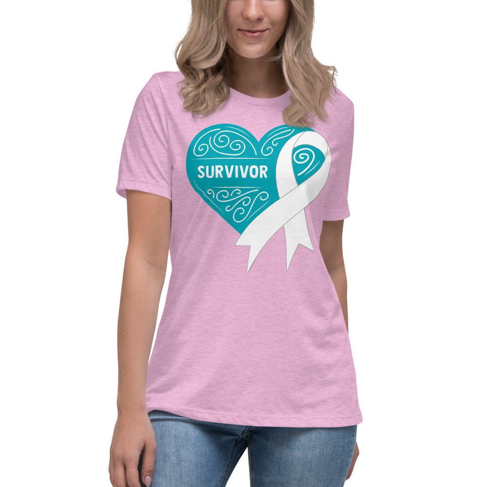 Survivor Teal Lung Cancer -- Womens Relaxed T Shirt