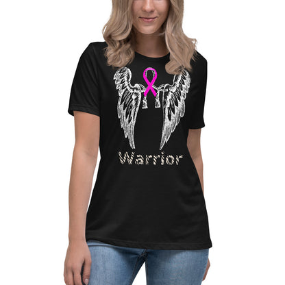 White Wings Breast Cancer Warrior -- Womens Relaxed T Shirt