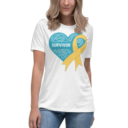 Survivor Teal Childhood Cancer -- Womens Relaxed T Shirt