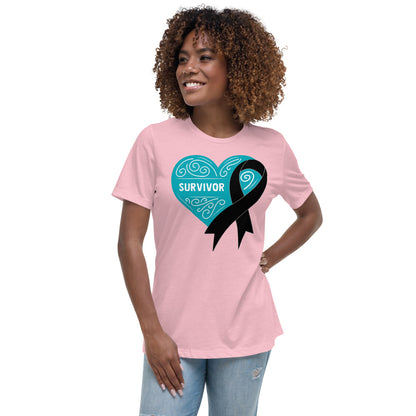 Survivor Teal Skin Cancer -- Womens Relaxed T Shirt