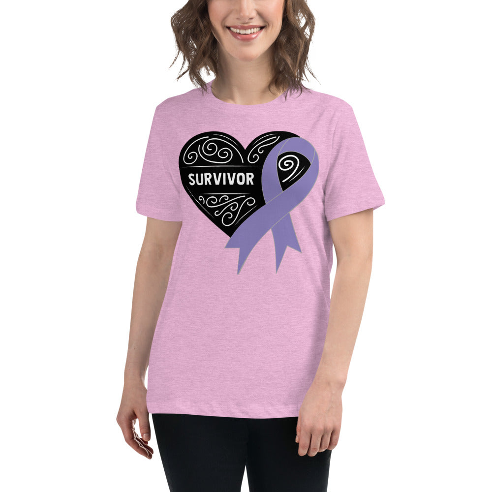 Survivor Black Hodgkin Lymphoma Cancer -- Womens Relaxed T Shirt