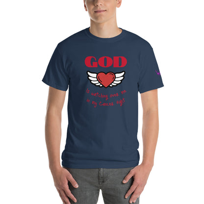 God is watching over my cancer fight - Short Sleeve T-Shirt
