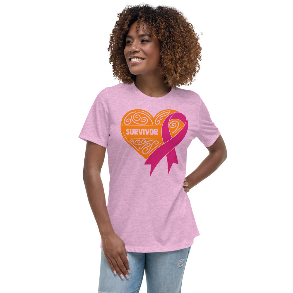 Survivor Orange Breast Cancer -- Womens Relaxed T Shirt