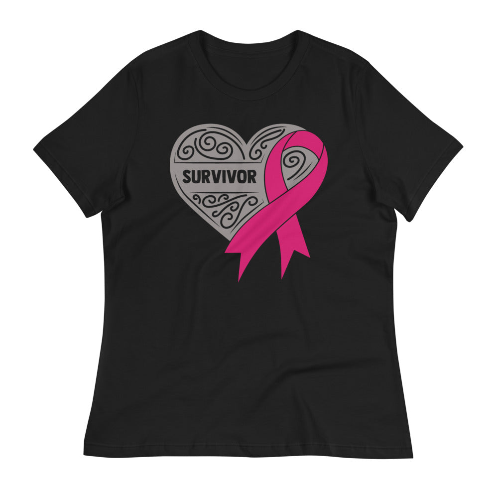 Survivor Grey Breast Cancer -- Womens Relaxed T Shirt