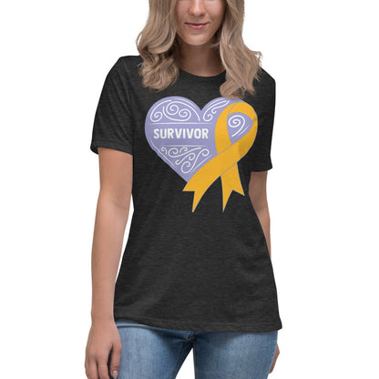 Survivor Lavender Appendix Cancer -- Womens Relaxed T Shirt