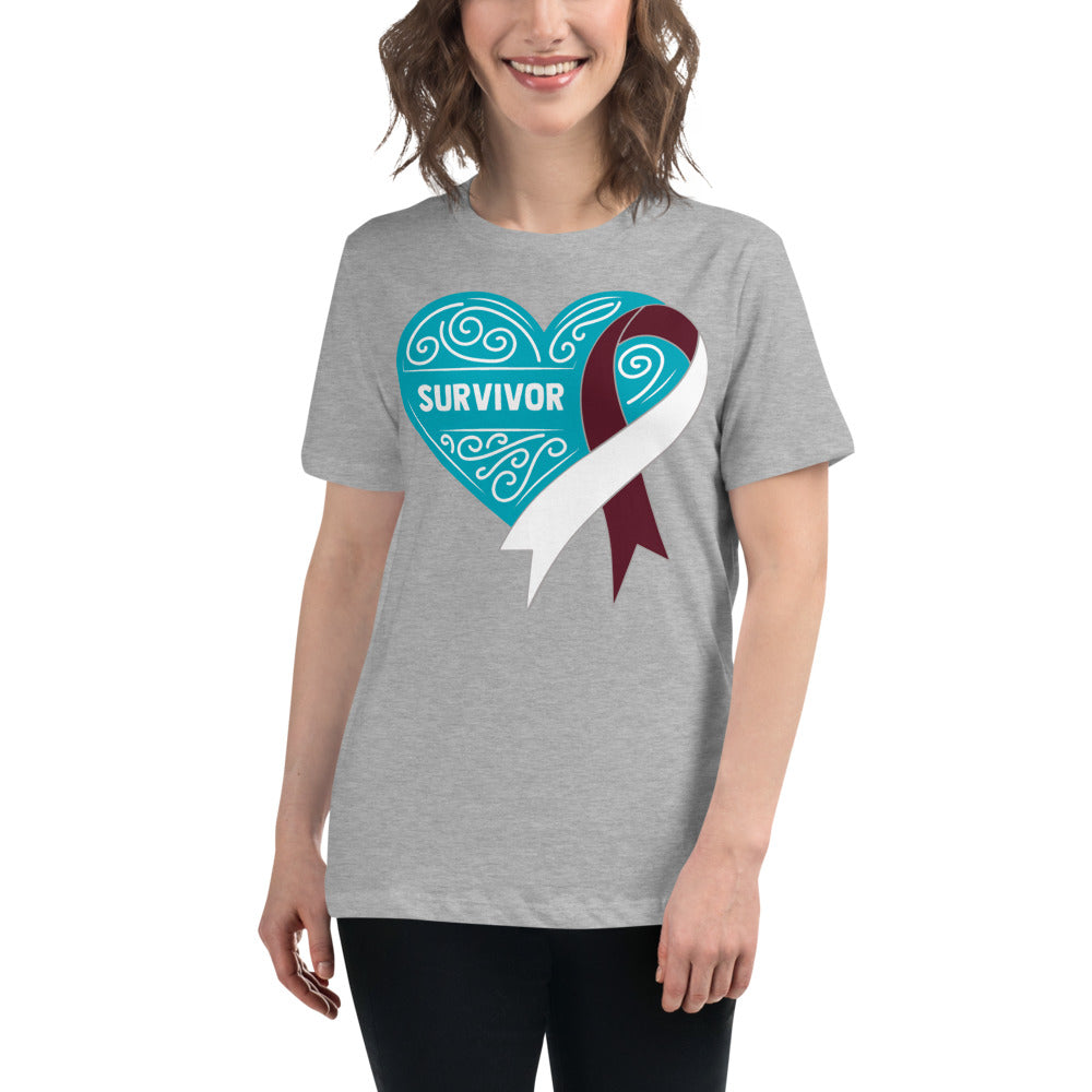 Survivor Teal Head and Neck Cancer -- Womens Relaxed T Shirt