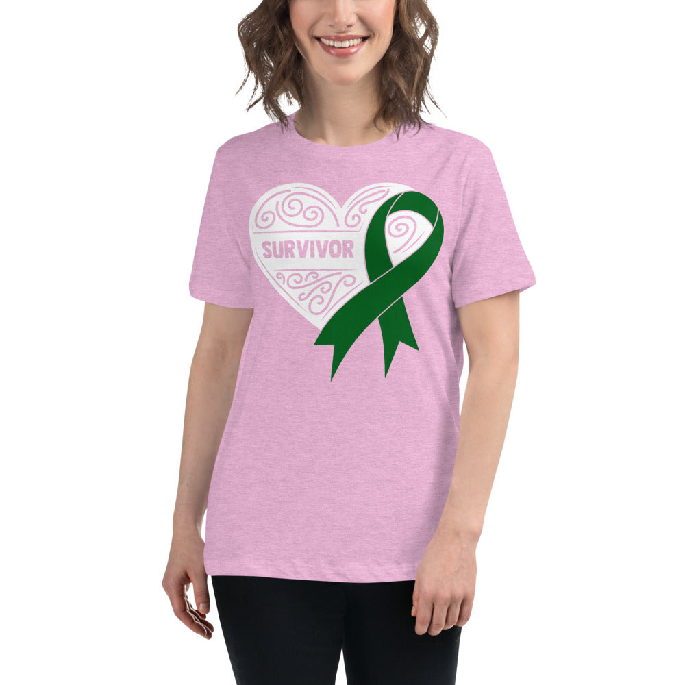 Survivor White Liver Cancer -- Womens Relaxed T Shirt