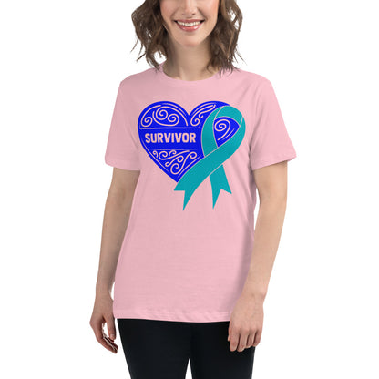 Survivor Royal Blue Ovarian Cancer -- Womens Relaxed T Shirt