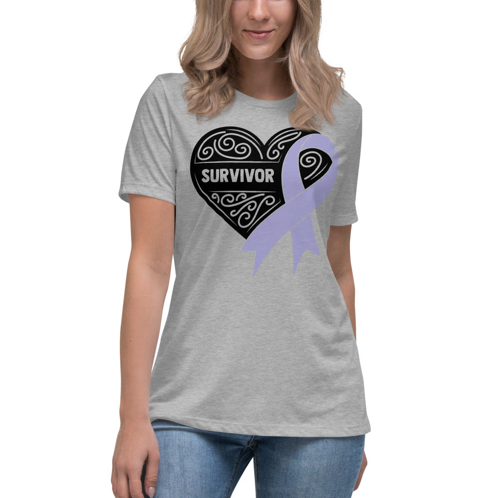 Survivor Black Stomach Cancer -- Womens Relaxed T Shirt