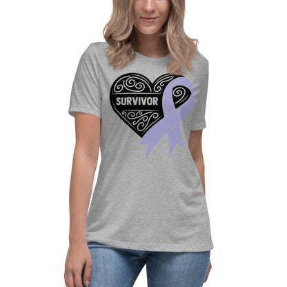 Survivor Black Stomach Cancer -- Womens Relaxed T Shirt