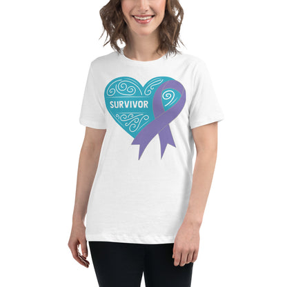 Survivor Teal Hodgkin Lymphoma Cancer -- Womens Relaxed T Shirt