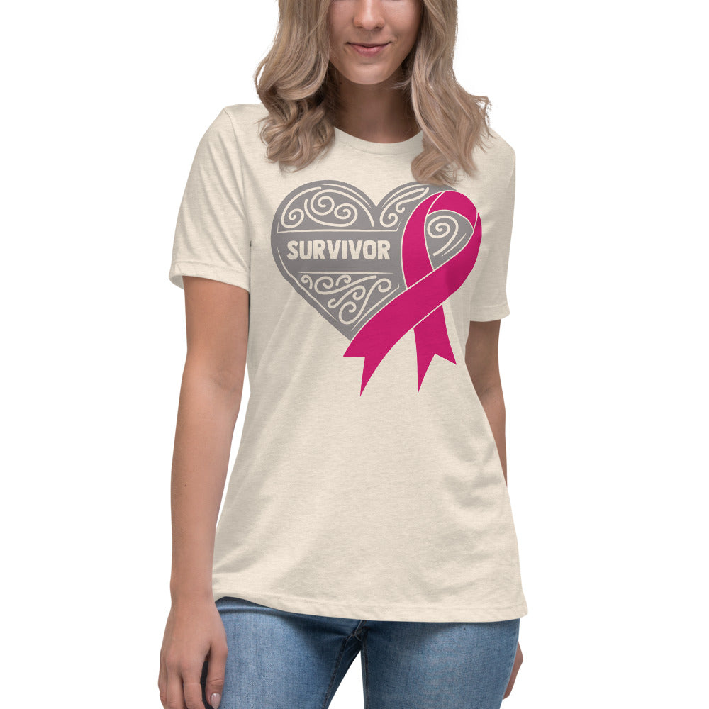 Survivor Grey Breast Cancer -- Womens Relaxed T Shirt